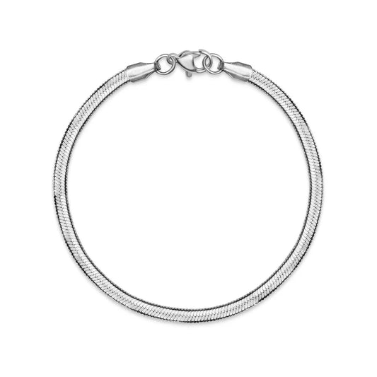 Silver bracelet on a white background