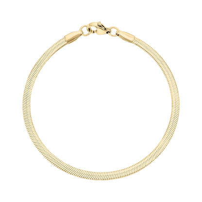 Gold bracelet on a white background