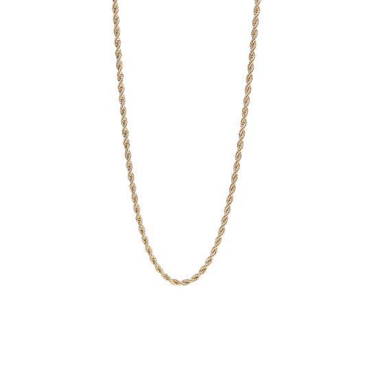 Rope necklace on white background