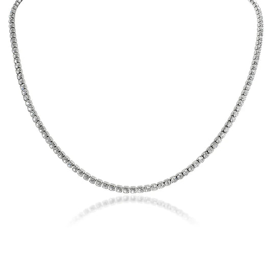 Diamond tennis necklace on a white background